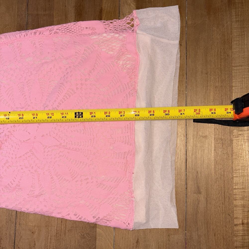 Jean Paul Gaultier Pink Soleil See-Through Cutout Mini Dress XS Body-con Crochet - Picture 14 of 16